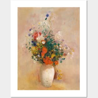 Vase of Flowers (Pink Background) by Odilon Redon Posters and Art